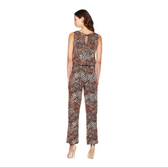 Tiana B. Animal Print Tank Jumpsuit with Keyhole Back & Tie Belt; SZ S; NWOT - Picture 2 of 9